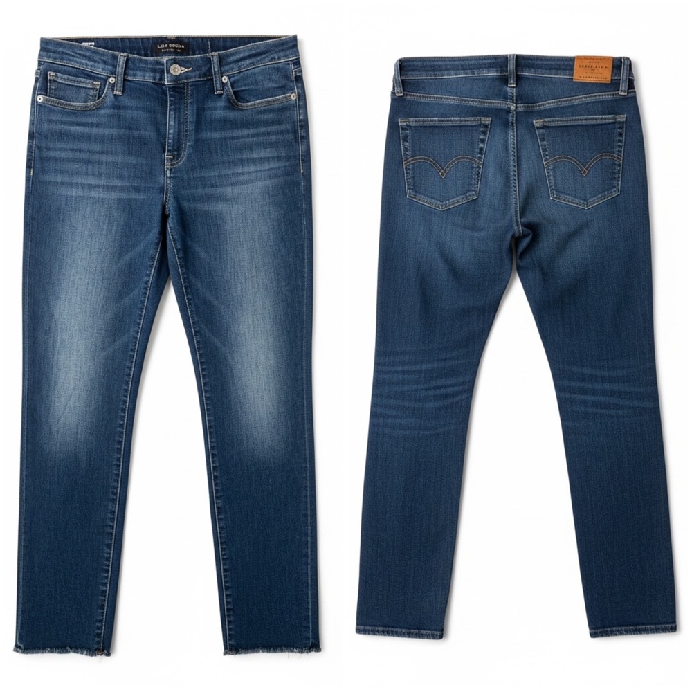 Lucky Brand Ava Skinny Jeans Women Size 10 30" x 30"‎ Dark Wash Distressed